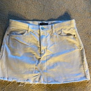 Express white denim mini skirt